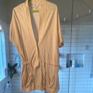 Ann Taylor Loft summer knit Cardigan Beige Large